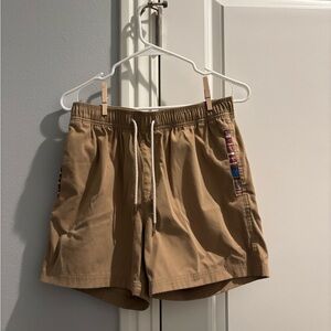 Tan Casual Shorts with Patterned Pockets| Wowie